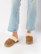 Pantoffels Disquette Met Platformzool Uit Leder Ugg Bruin accessoires 1122550-vue-porte